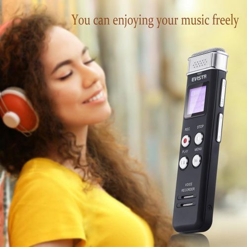  [아마존베스트]EVISTR 16GB Digital Voice Recorder Voice Activated Recorder with Playback - Upgraded Small Tape Recorder for Lectures, Meetings, Interviews, Mini Audio Recorder USB Charge, MP3