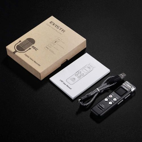  [아마존베스트]EVISTR 16GB Digital Voice Recorder Voice Activated Recorder with Playback - Upgraded Small Tape Recorder for Lectures, Meetings, Interviews, Mini Audio Recorder USB Charge, MP3