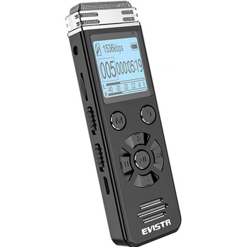  [아마존베스트]EVISTR V508 Digital Voice Recorder for Lectures Meetings - Portable Recording Devices with Playback, Line-in, Password, USB Rechargeable