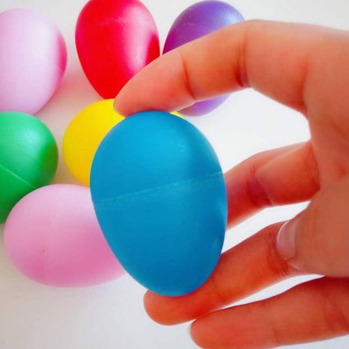  [아마존베스트]EVNEED 40 Pcs Plastic Egg Shakers Set Percussion Musical Egg Maracas Kids Toys with 8 Different Colors for Child Toys Music Learning DIY Painting,Easter Eggs