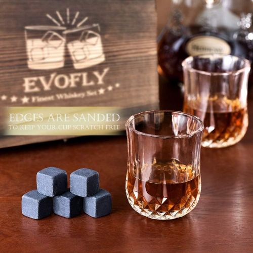  [아마존베스트]EVOFLY Gifts for Men Dad Grandpa, Whiskey Stones Gift Set, Cool Unique Birthday Gifts Ideas for Him Boyfriend Husband, Christmas Anniversary Wedding Retirement, Scotch Bourbon Glasses