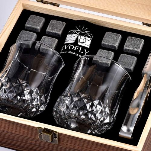  [아마존베스트]EVOFLY Gifts for Men Dad Grandpa, Whiskey Stones Gift Set, Cool Unique Birthday Gifts Ideas for Him Boyfriend Husband, Christmas Anniversary Wedding Retirement, Scotch Bourbon Glasses