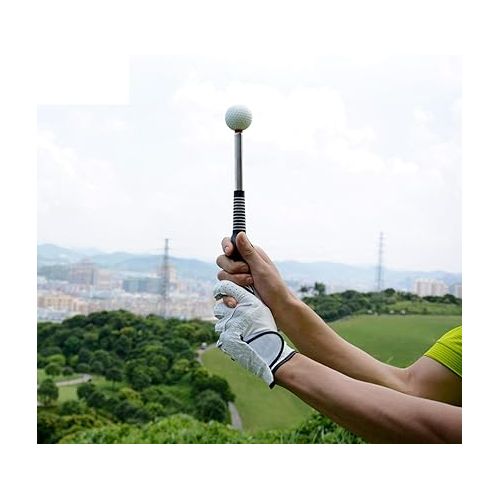  Golf Swing Trainer, Golf Swing Grip Trainer Warm Up Training Aid Telescopic Club for Beginner