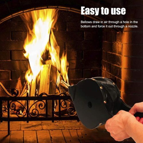  EVTSCAN Fireplace Bellows, Fireplace Bellows Manual Wood Air Blower for Outdoor Camping BBQ Grill Chimney Fire Tools(Golde Tube)