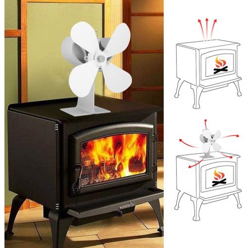  EVTSCAN 4 Blade Stove Fireplace Fan Wood Burner Heat Powered Fan Heat Distribution