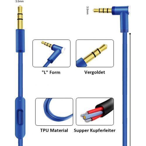  [아마존베스트]EVXVE Replacement Cable for Beats Headphones 3.5mm Remotetalk Aux Audio Extension Cable with Inline Microphone and Remote Compatible with Beats Studio, Executive, Mixer, Solo HD, Wireles
