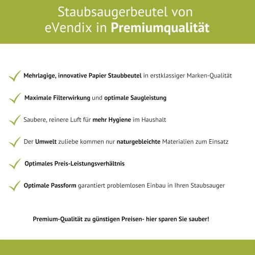  EVendix eVendix Staubsaugerbeutel passend fuer Kaercher MV 5 Premium | 18 Staubbeutel | kompatibel mit Swirl UNI30