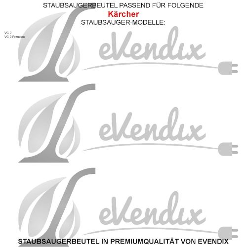  EVendix Premium Vacuum Cleaner Bags for Kaercher VC 2| 30Vacuum Cleaner Bags + Micro Filter + 6Motor Filter | Optimum Power | Top Quality