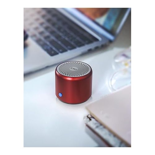  EWA Travel Case Packed, A106 Pro Portable Bluetooth Speaker with Custom Bass Radiator, Brief Design, IP67 Waterproof, Perfect Mini Speaker for Shower, Room, Bike, Car (Red)