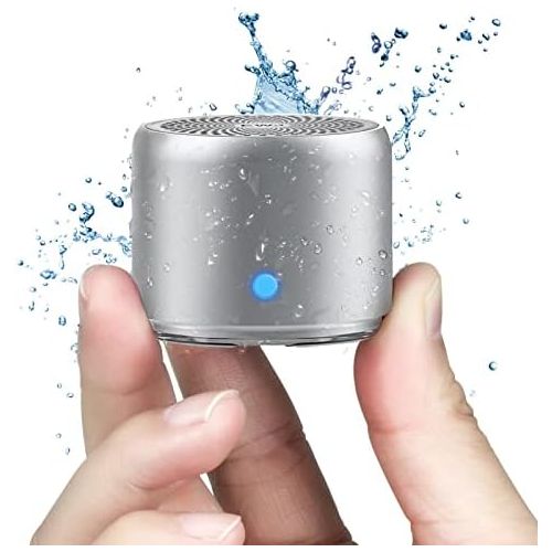  Travel Case Packed, Wireless Mini Bluetooth Speaker with Custom Bass Radiator. EWA A106, Small But Loud, The Next Generation of Portable Speakers for Home, Outdoors, Shower (Silver