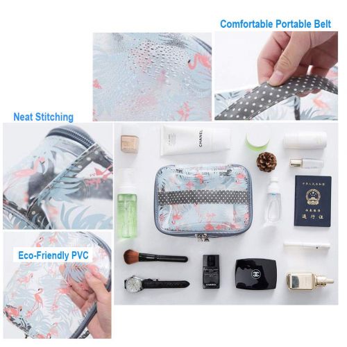 EWBF Clear Toiletry Bag Travel Luggage Carry Pouch Bag PVC Waterproof Make up Cosmetic Organizer with...