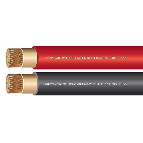  10 Gauge Premium Extra Flexible Welding Cable 600 VOLT COMBO PACK - BLACK+RED - 25 FEET OF EACH COLOR - EWCS Spec - Made in the USA!