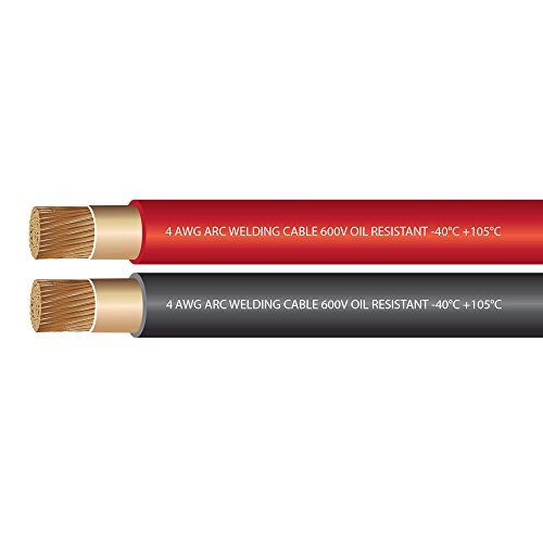  4 Gauge Premium Extra Flexible Welding Cable 600 VOLT COMBO PACK - BLACK+RED - 15 FEET OF EACH COLOR - EWCS Branded - Made in the USA!