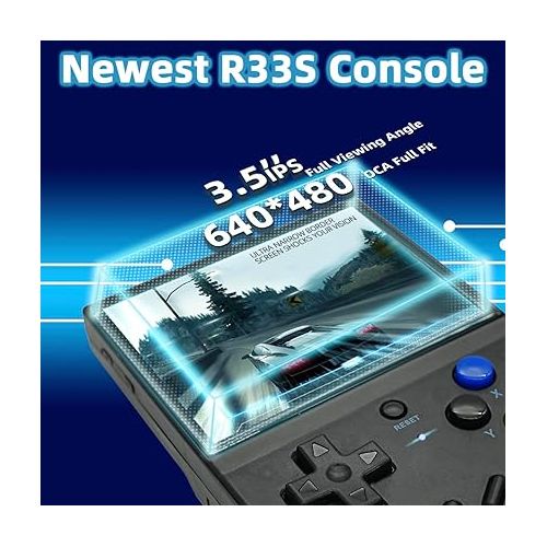  R33S Handheld Game Console 3.5-inch Emulator System RK3326 3200mAh Transparent Black