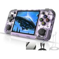 RG35XX H Handheld Game Console 3.5-in IPS Screen H700 3300mAh RG 35XX H System Transparent Purple