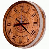 /EWoodArtCarvings Personalized Wine Barrel Clock-Wine Country Style-Barrel Decor