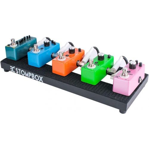  Ex Stompbox Mini Pedalboard Case, Portable Aluminum Alloy Guitar Effects Pedal Board with Soft Bag Sets Including Pedal Mounting Tape and Cable Ties/Pedals Accessories (14)