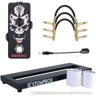EX Inferno metal pedal & 14 Inch mini pedalboard & patch cable bundle