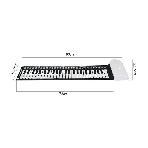  49 Roll Folding Electronic Keyboard Wireless Piano Fold up Piano Folding Piano Keyboard Music Keyboard Piano Environmentally Friendly Silicone Hand Roll Soft Keyboard Travel