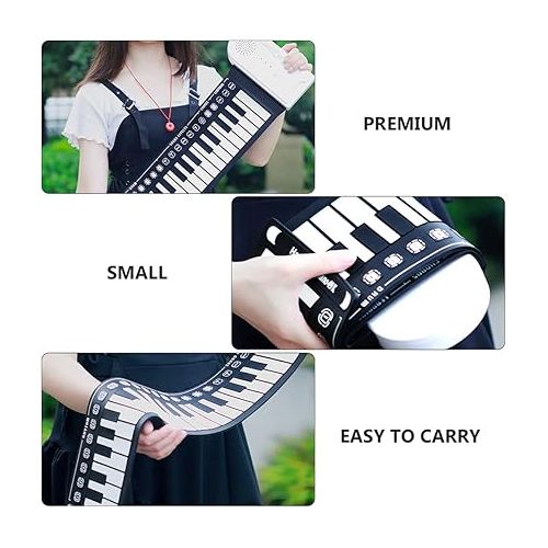  49 Roll Folding Electronic Keyboard Wireless Piano Fold up Piano Folding Piano Keyboard Music Keyboard Piano Environmentally Friendly Silicone Hand Roll Soft Keyboard Travel