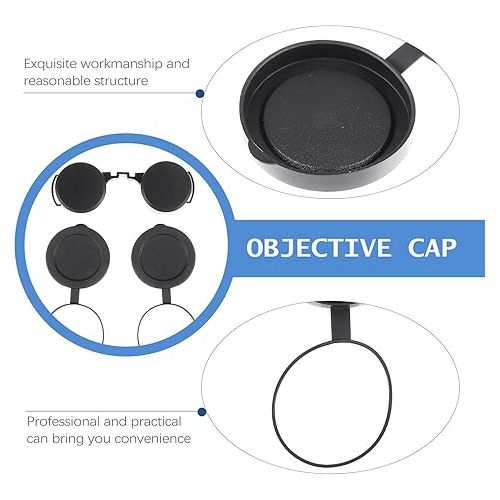  3Pcs Rubber Objective Lens Cover Eyepiece Flip- Open Scope Cover for Binoculars Telescope Accessories (Black)