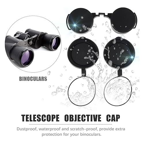  3Pcs Rubber Objective Lens Cover Eyepiece Flip- Open Scope Cover for Binoculars Telescope Accessories (Black)