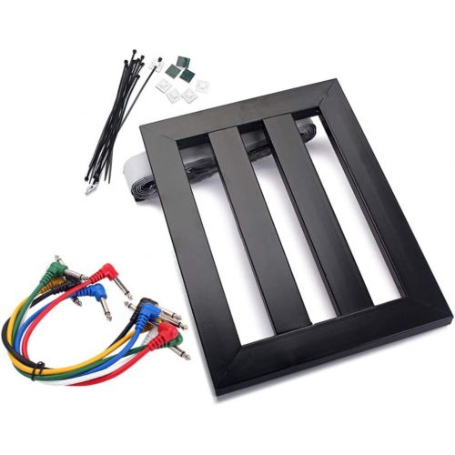  Exceart 1 Set Guitar Pedal Board Fastener Tapes Power Bracket Cable Set (Black)