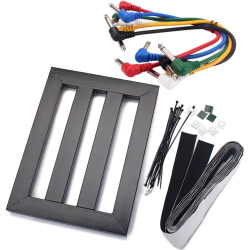  Exceart 1 Set Guitar Pedal Board Fastener Tapes Power Bracket Cable Set (Black)