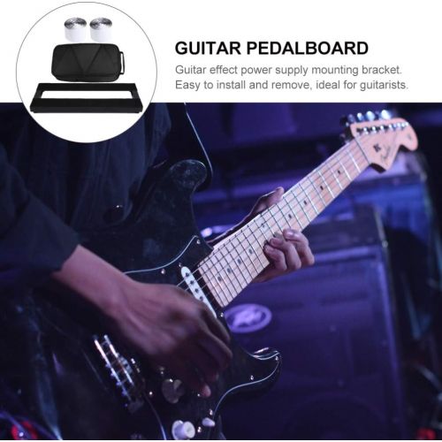  EXCEART Guitar Effects Pedal Board Set with Holder Bracket Carry Bag Mounting Tape Aluminum Alloy Effects Pedal Board Electric Guitar Pedal Board Accessory for Guitar Bass Black
