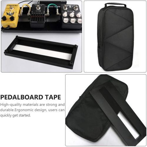  EXCEART Guitar Effects Pedal Board Set with Holder Bracket Carry Bag Mounting Tape Aluminum Alloy Effects Pedal Board Electric Guitar Pedal Board Accessory for Guitar Bass Black