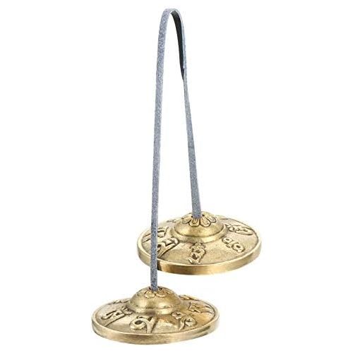  [아마존베스트]EXCEART 1 Pair Buddhist Meditation Bell Tibetan Tingsha Bells Tibetan Cymbal Bell Copper Singing Bowl Meditation Bell Nepal Percussion Instrument for Yoga Religious Ceremony