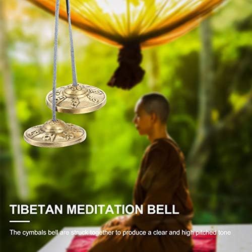  [아마존베스트]EXCEART 1 Pair Buddhist Meditation Bell Tibetan Tingsha Bells Tibetan Cymbal Bell Copper Singing Bowl Meditation Bell Nepal Percussion Instrument for Yoga Religious Ceremony