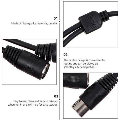  [아마존베스트]EXCEART DIN 5-Pin Splitter Y Adapter Midi 0.5M Cable Midi 5-Pin Male to Two 2 Female Extension Audio Cable