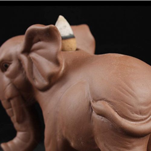  인센스스틱 EXCEART Elephat Backflow Incense Burner Waterfall Incense Holder Ceramic Animal Statue Cone Sticks Stand Trays Desktop Incense Censer for Sauna Reading Bedroom