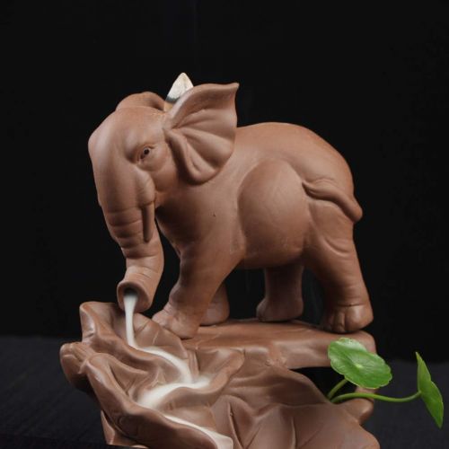  인센스스틱 EXCEART Elephat Backflow Incense Burner Waterfall Incense Holder Ceramic Animal Statue Cone Sticks Stand Trays Desktop Incense Censer for Sauna Reading Bedroom