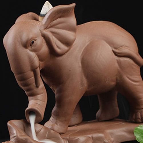  인센스스틱 EXCEART Elephat Backflow Incense Burner Waterfall Incense Holder Ceramic Animal Statue Cone Sticks Stand Trays Desktop Incense Censer for Sauna Reading Bedroom