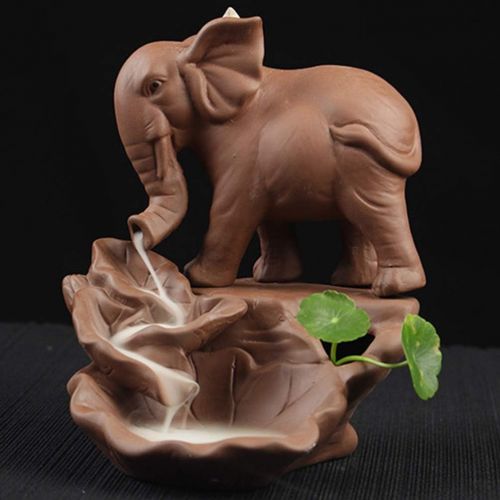  인센스스틱 EXCEART Elephat Backflow Incense Burner Waterfall Incense Holder Ceramic Animal Statue Cone Sticks Stand Trays Desktop Incense Censer for Sauna Reading Bedroom