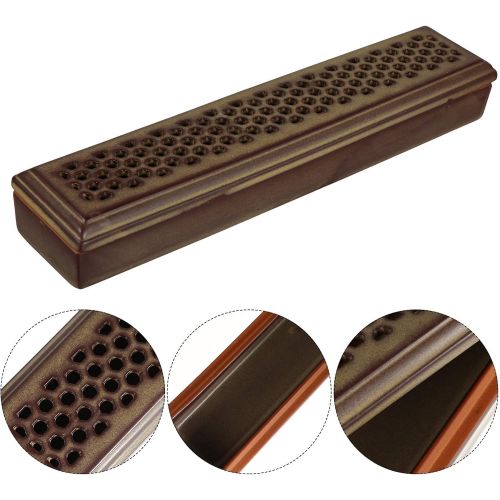  인센스스틱 EXCEART Coffin Incense Burner Ceramic Incense Stick Burner Cone Holder Organiser Ash Catcher Fengshui Decor for Home Office Yoga Aromatcherapy Ornament (Bronze)