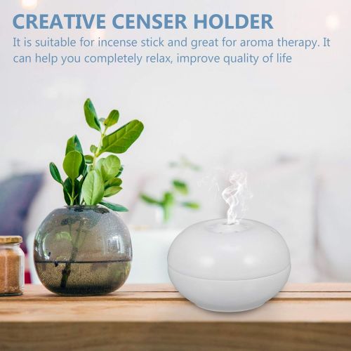  인센스스틱 EXCEART Ceramic Incense Burner Cone Coil Incense Holder Therapy Ceramics Censer Ornaments Aromatherapy Incense Stick Holder for Home Table Desk Supplies