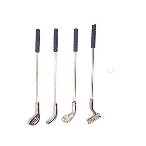  Exceart 1 Set Mini Golf Clubs Decorative Miniature Sport Toys 1:12 Dollhouse Micro Toys Mini Room Scene Setting Ornaments