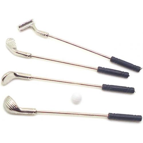  Exceart 1 Set Mini Golf Clubs Decorative Miniature Sport Toys 1:12 Dollhouse Micro Toys Mini Room Scene Setting Ornaments