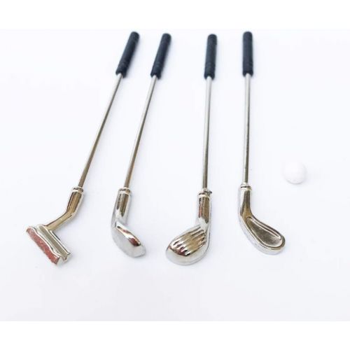  Exceart 1 Set Mini Golf Clubs Decorative Miniature Sport Toys 1:12 Dollhouse Micro Toys Mini Room Scene Setting Ornaments