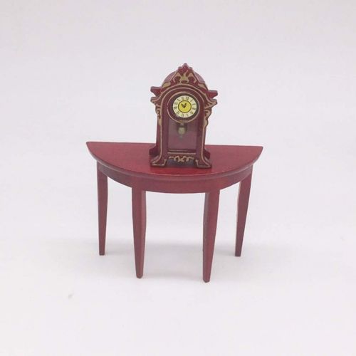  EXCEART Miniature Wood Side Table Dollhouse Tea Table Half- Round Table Model 1: 12 Scale Miniature Accessories for DIY Dollhouse Furniture