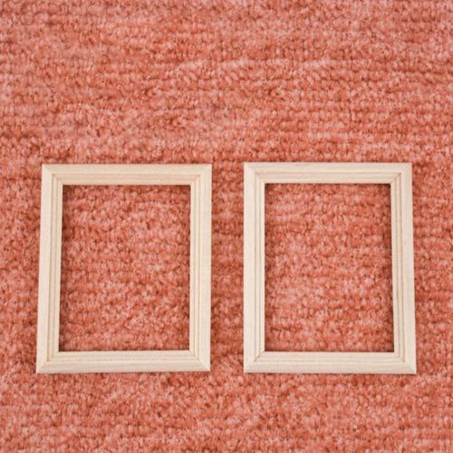  EXCEART 6Pcs Wooden Dollhouse Furniture Dollhouse Miniature Photo Frame DIY Dollhouse Furniture for Photo Props Doll House Decor