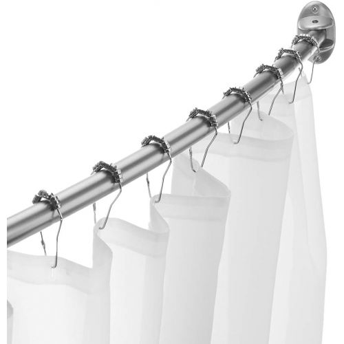  EXCELL Home Fashions Curved Shower Curtain Rod, Adjustable Customizable Curtain Rod for Bathtub, Stall, Closet, Doorway, 40-72 Inches, Brushed Nickel