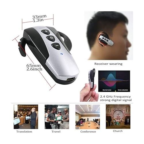  EXMAX EXD-6824 Wireless Tour Guide System Audio Transmission Kit Church Translation Translator in Ear 9999 Channels for Listening Teaching Traveling Museum Conference - 2 Transmitters 20 Receiver Case