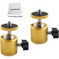 EXMAX Tripod Mini Ball Head with 1/4” Screw for Photography Studio DSLR Camera - 2 Pack Golden