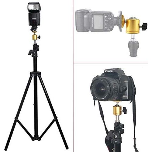  EXMAX Tripod Mini Ball Head with 1/4” Screw for Photography Studio DSLR Camera - 2 Pack Golden