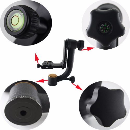  EXMAX 360°Swivel Panoramic Vertical Gimbal Pro Clamp Tripod Ball Head System For Outdoor Shooting