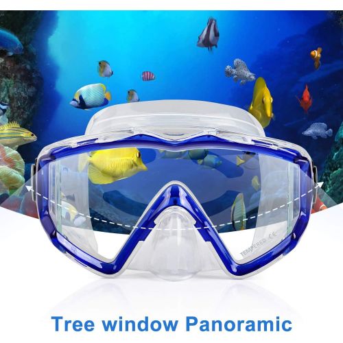  EXP VISION Diving Mask Snorkeling Gear, Kids Adult 2PCS Snorkel Mask Dive Goggles Silicone Swim Glasses with Nose Cover for Snorkeling Scuba Free Diving Spearfishing